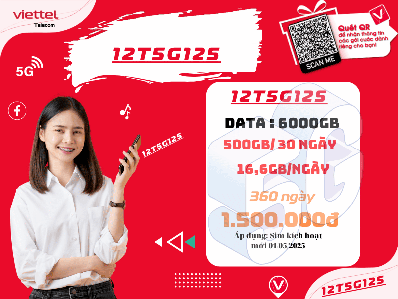 Gói 12T5G125 Viettel
