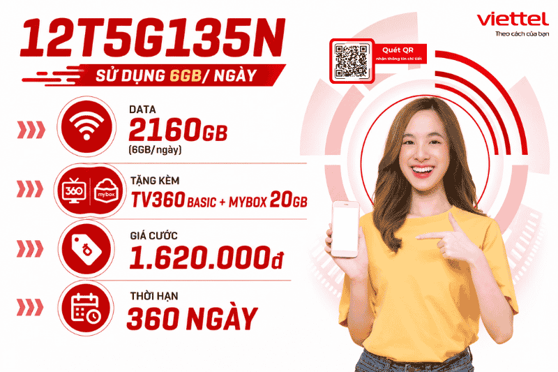 Gói 12T5G135N Viettel