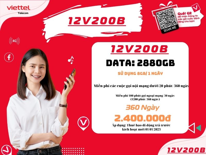 Gói 12V200B của Viettel