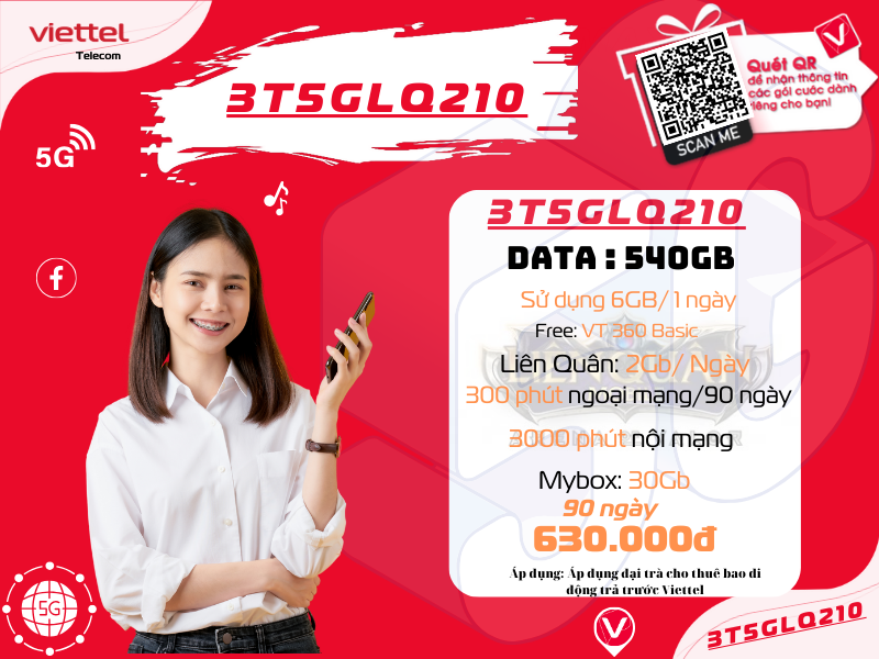 Gói 3T5GLQ210 Viettel