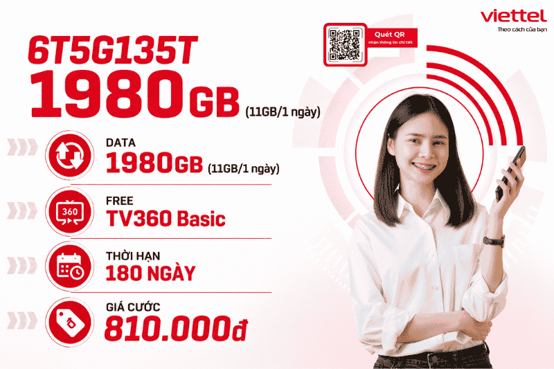 Gói 6T5G135T Viettel