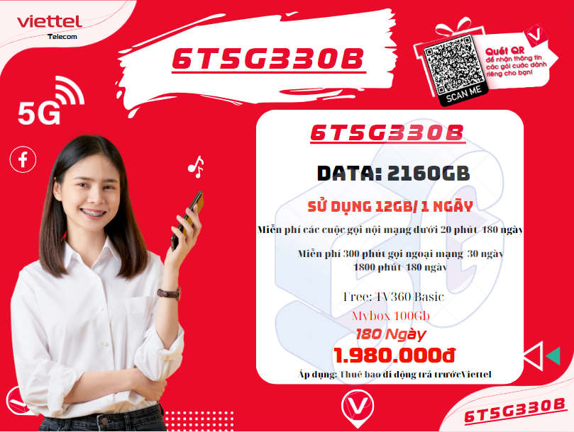 Gói 6T5G330B Viettel