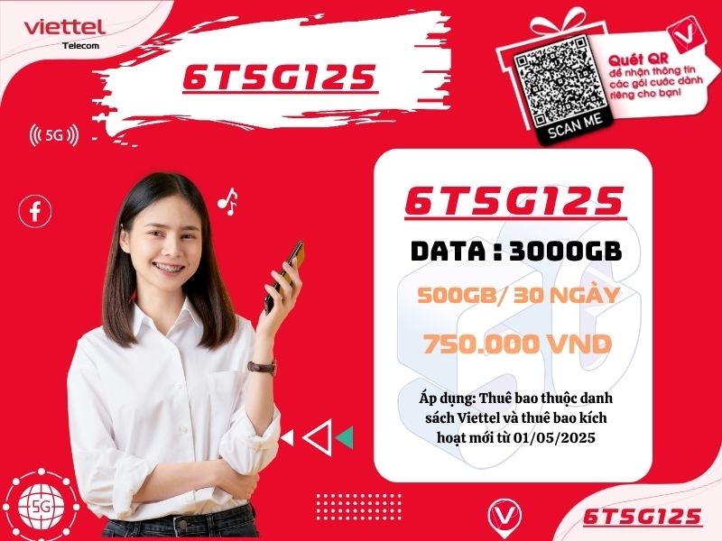 Gói 6T5G125 Viettel